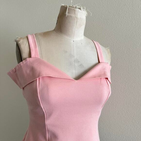 Vintage y2k pink off the shoulder tank top size M - Picture 2 of 8